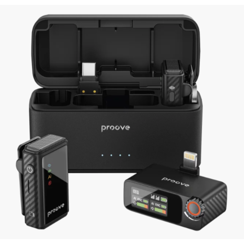 Proove Forum Pro Bezvadu Mikrofonu Sistēma Android, iPhone, Kamerām un Datoriem – Melna
